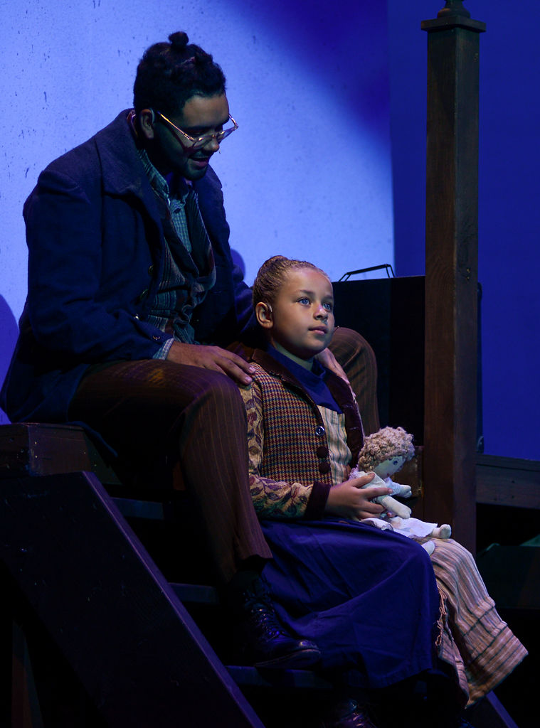 Joel Rodriguez and Laila Lovelady play the characters of Tateh and his daughter, Little Girl